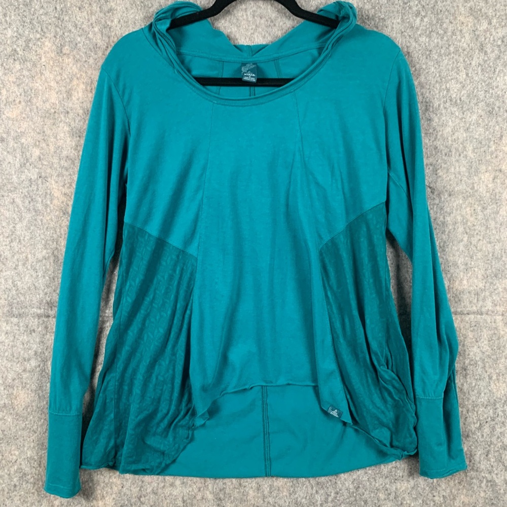 Prana Women's Size M Blue Lauriel Relaxed‎ Fit Pullover Hoodie Sweatshirt